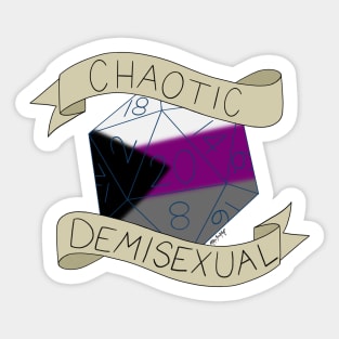 Chaotic Demisexual D20 Sticker